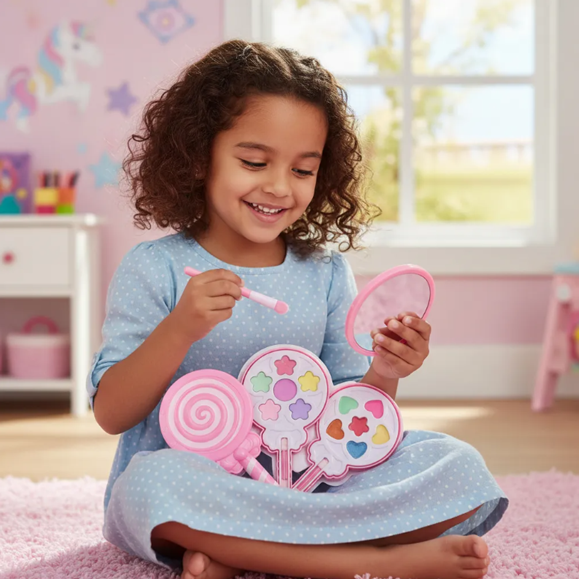 Set De Maquillaje Infantil Para Niñas Estuche Forma Paleta 2