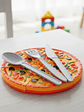 Set Juguete Pizza Plástica Para Cortar Con Cubiertos - Miniatura 1