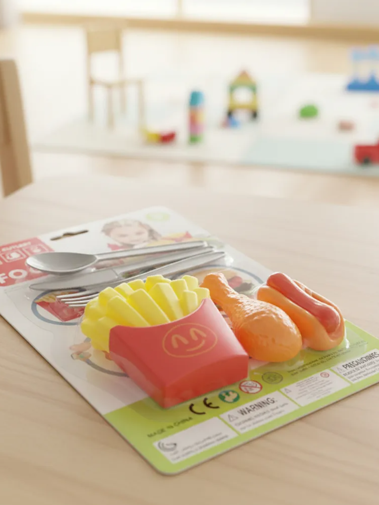 Set Juguete Comida Rápida con Cubiertos para Niños 3