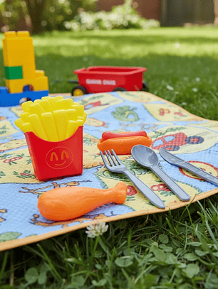 Set Juguete Comida Rápida con Cubiertos para Niños