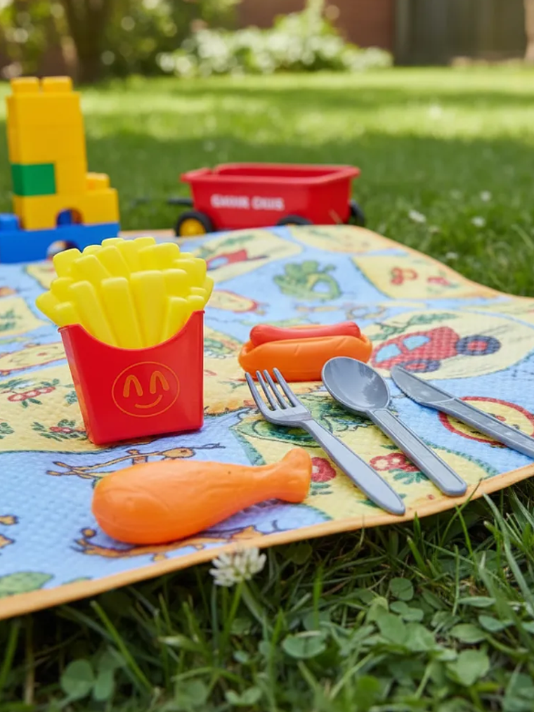 Set Juguete Comida Rápida con Cubiertos para Niños 1