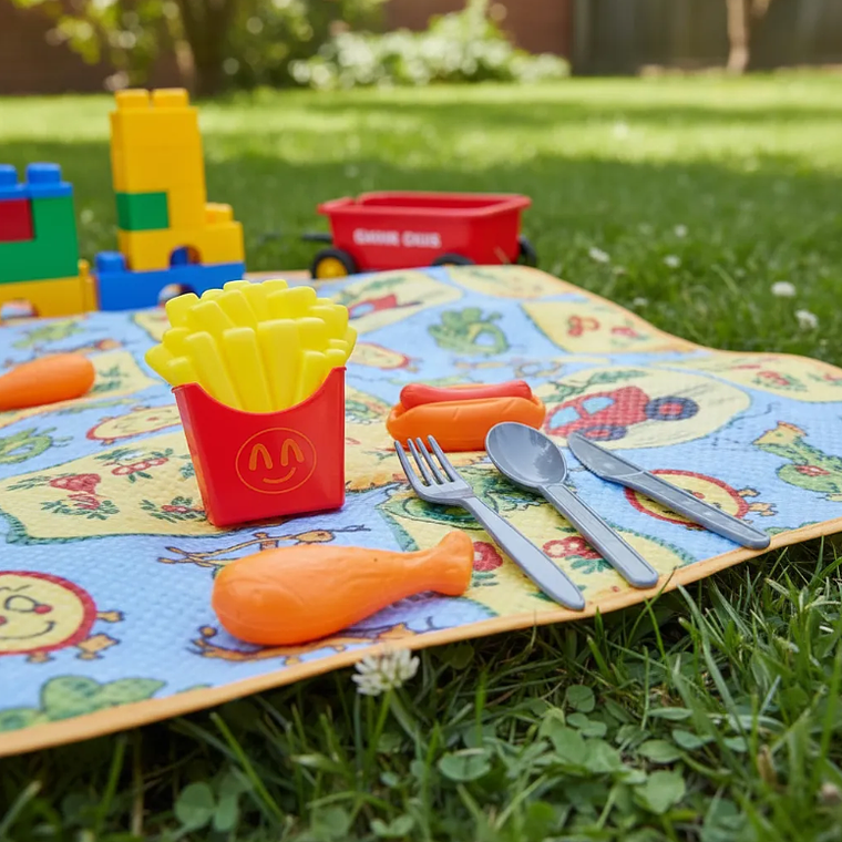 Set Juguete Comida Rápida con Cubiertos para Niños 1