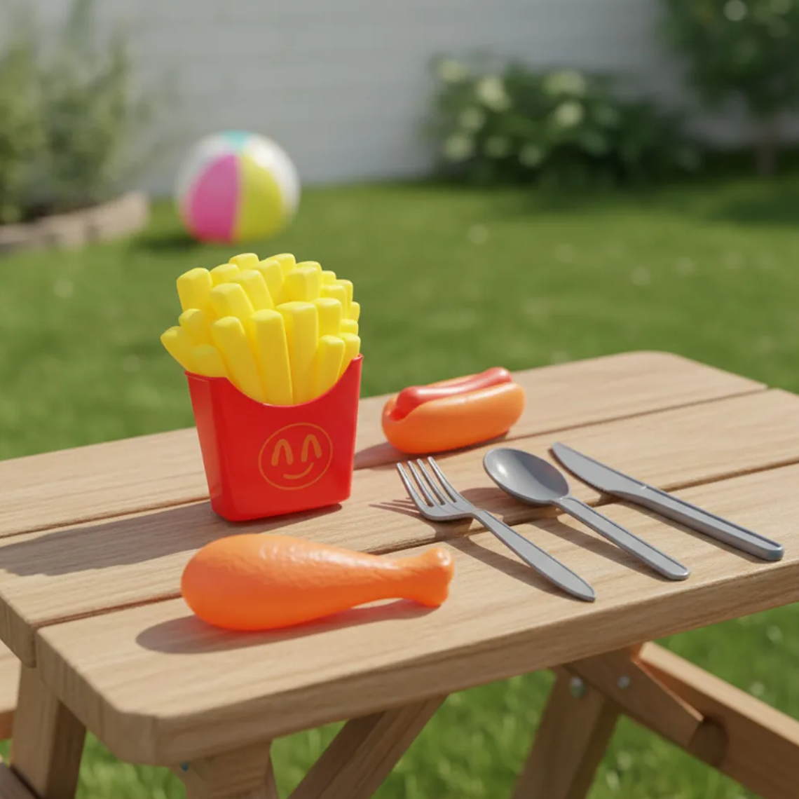 Set Juguete Comida Rápida con Cubiertos para Niños 4