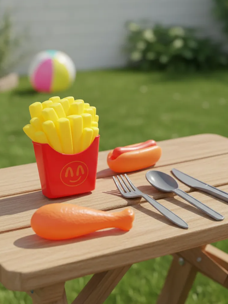 Set Juguete Comida Rápida con Cubiertos para Niños 4