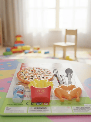 Set De Comida Rápida De Juguete Pizza Pollo Y Papas Fritas