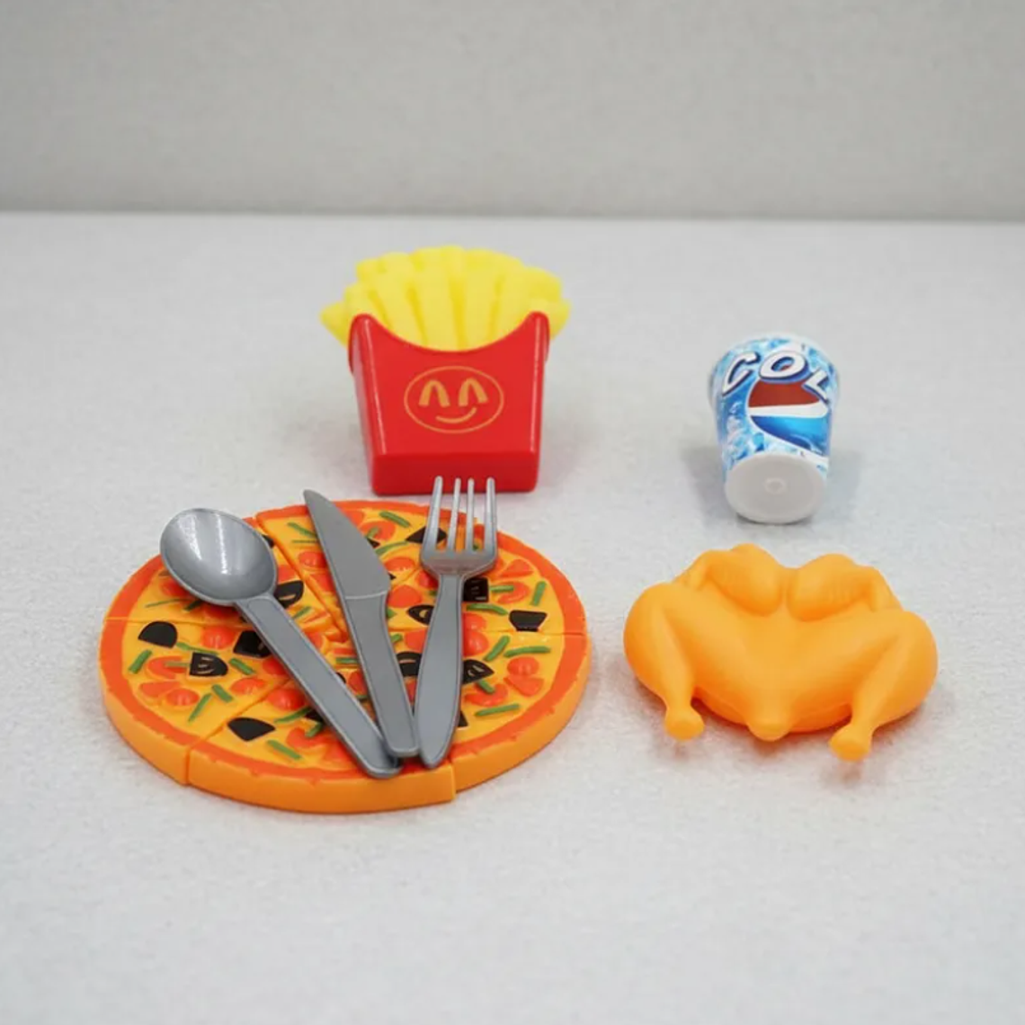 Set De Comida Rápida De Juguete Pizza Pollo Y Papas Fritas 5