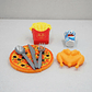 Set De Comida Rápida De Juguete Pizza Pollo Y Papas Fritas - Miniatura 5