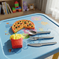 Set De Comida Juguete Pizza Papas Fritas Cubiertos Para Niños - Miniatura 3