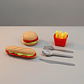 Set de Comida Juguete Hamburguesa Papas y Cubiertos - Miniatura 2
