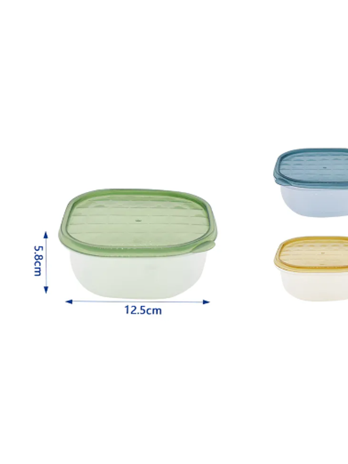 Contenedor Plástico Cuadrado 12.5cm Con Tapa Colores  3