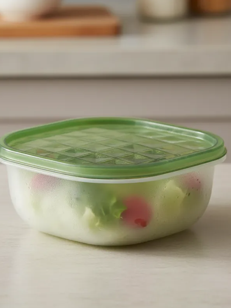 Contenedor Plástico Cuadrado 12.5cm Con Tapa Colores  1