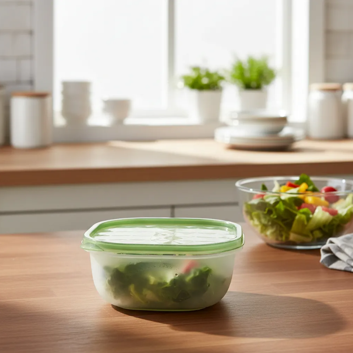 Contenedor Plástico Cuadrado 12.5cm Con Tapa Colores  5