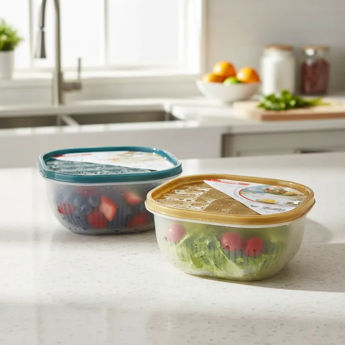 Contenedor Escurridor De Alimentos Con Tapa 1