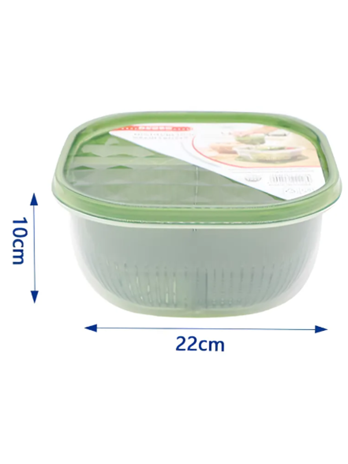 Colador Escurridor De Verduras Con Tapa Bowl Contenedor 22cm 5