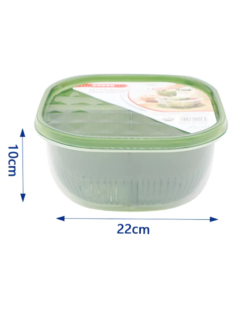 Colador Escurridor De Verduras Con Tapa Bowl Contenedor 22cm 5