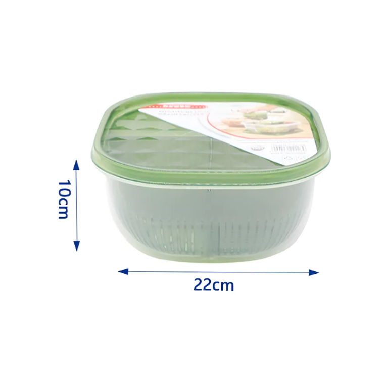 Colador Escurridor De Verduras Con Tapa Bowl Contenedor 22cm 5
