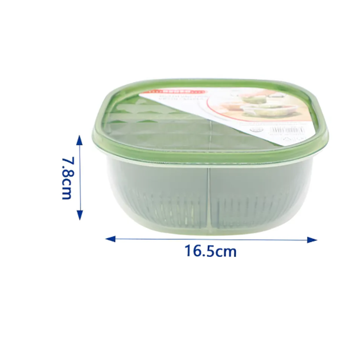 Contenedor escurridor doble con tapa 16.5cm x 7.8cm 3