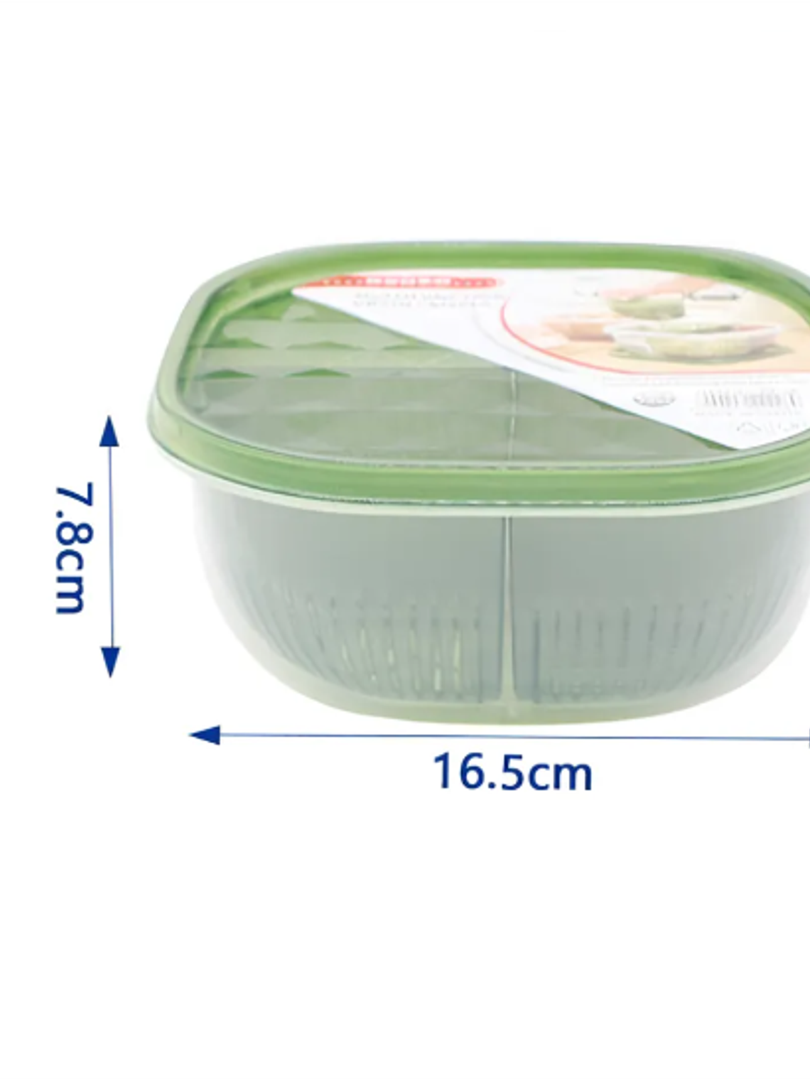 Contenedor escurridor doble con tapa 16.5cm x 7.8cm 3