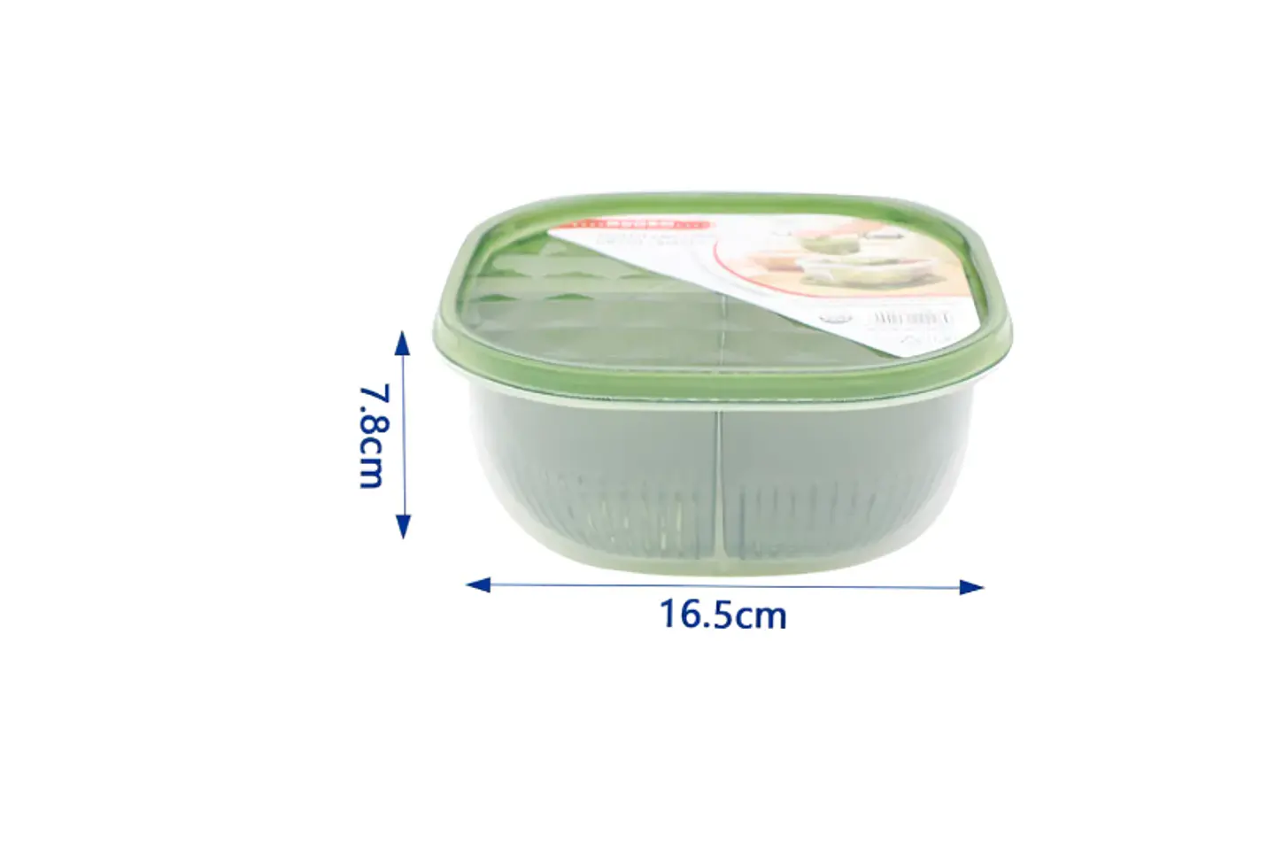Contenedor escurridor doble con tapa 16.5cm x 7.8cm 3