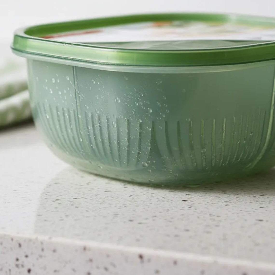 Contenedor escurridor doble con tapa 16.5cm x 7.8cm 5