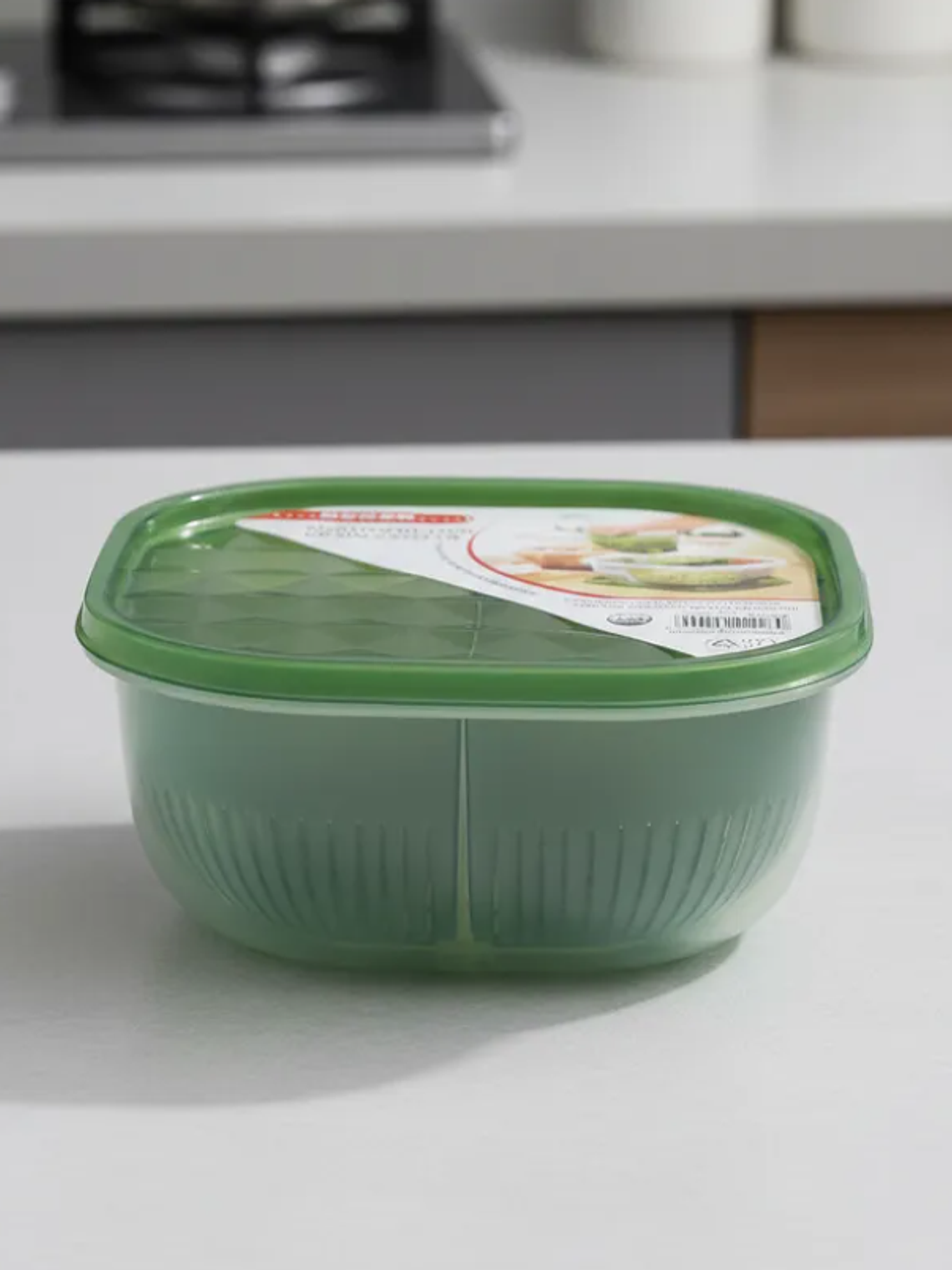 Contenedor escurridor doble con tapa 16.5cm x 7.8cm 6