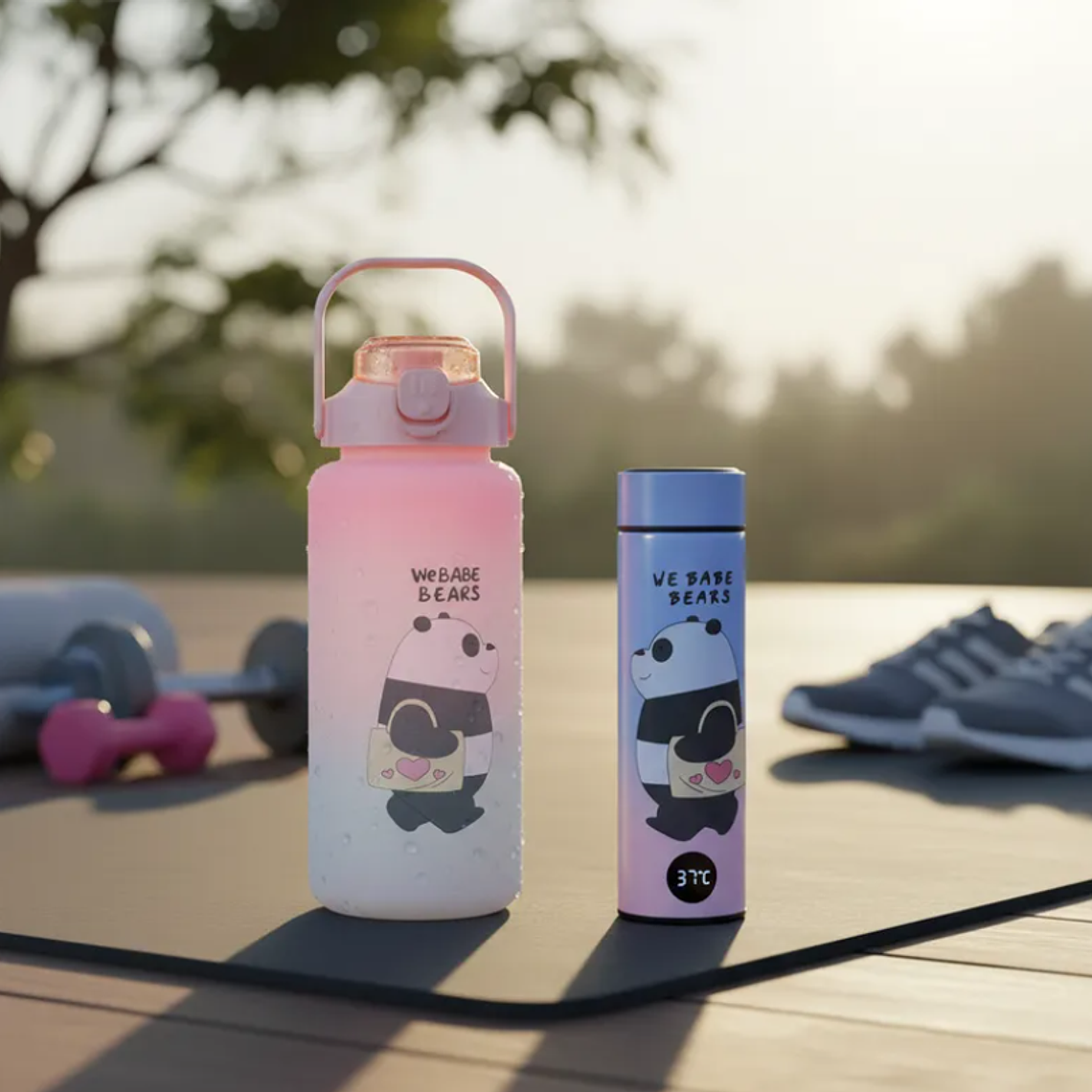 Botella De Agua 2000ml + Termo Digital 500ml 1