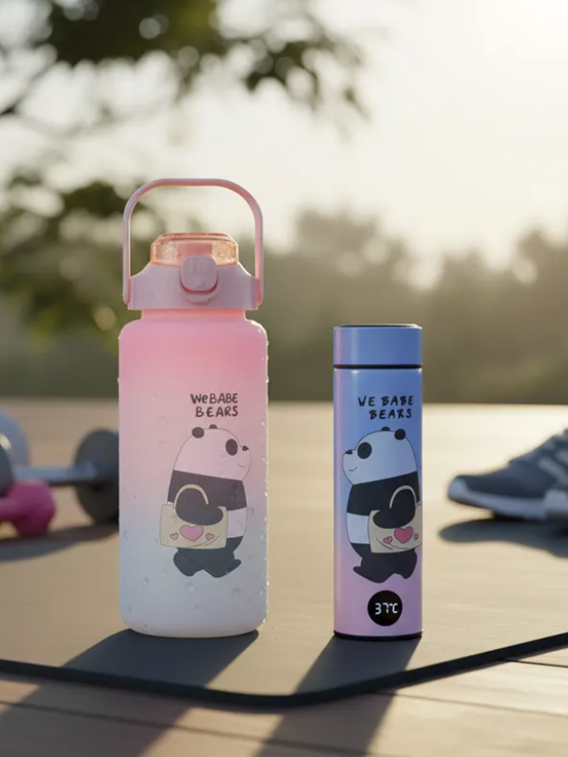 Botella De Agua 2000ml + Termo Digital 500ml 1