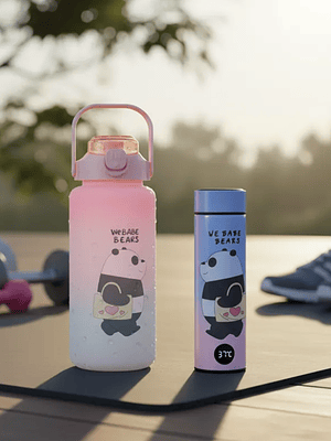 Botella De Agua 2000ml + Termo Digital 500ml