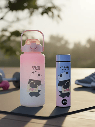 Botella De Agua 2000ml + Termo Digital 500ml