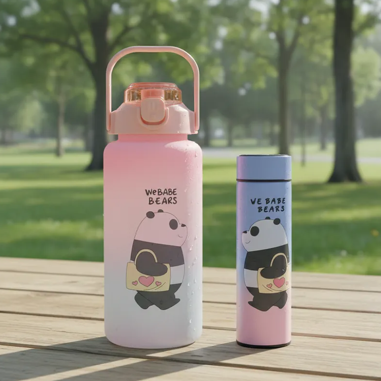 Botella De Agua 2000ml + Termo Digital 500ml 3