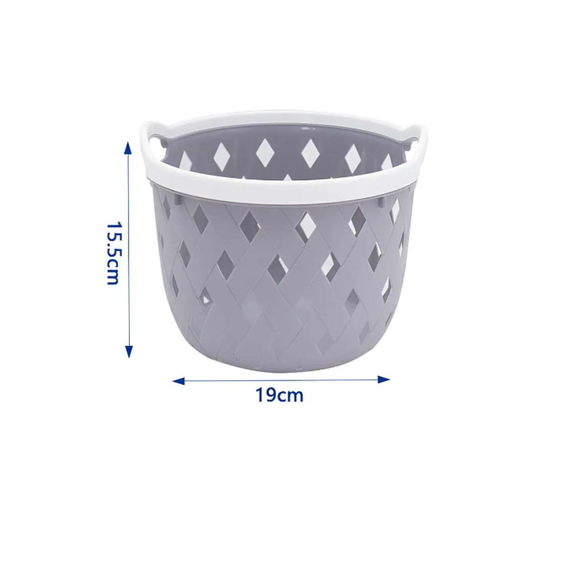 Canasto Cesto Organizador Plástico Redondo Tejido 19cm 3