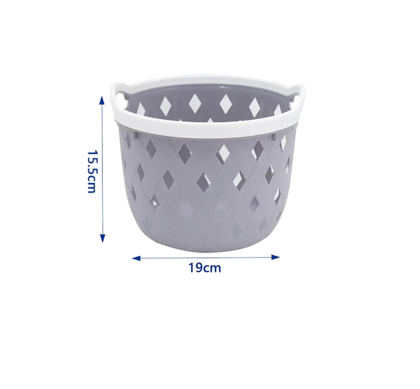 Canasto Cesto Organizador Plástico Redondo Tejido 19cm 3