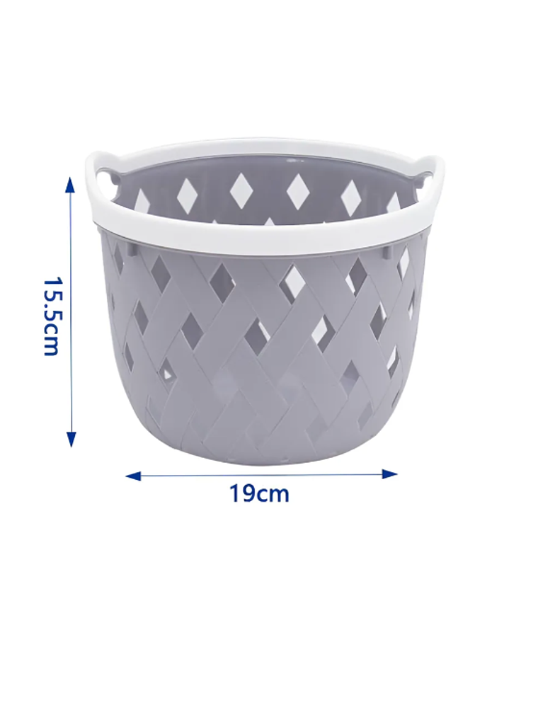Canasto Cesto Organizador Plástico Redondo Tejido 19cm 3