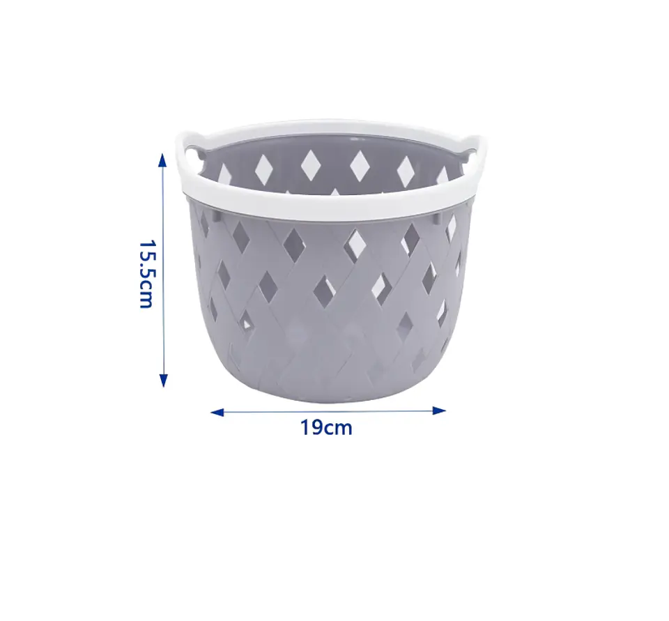 Canasto Cesto Organizador Plástico Redondo Tejido 19cm 3