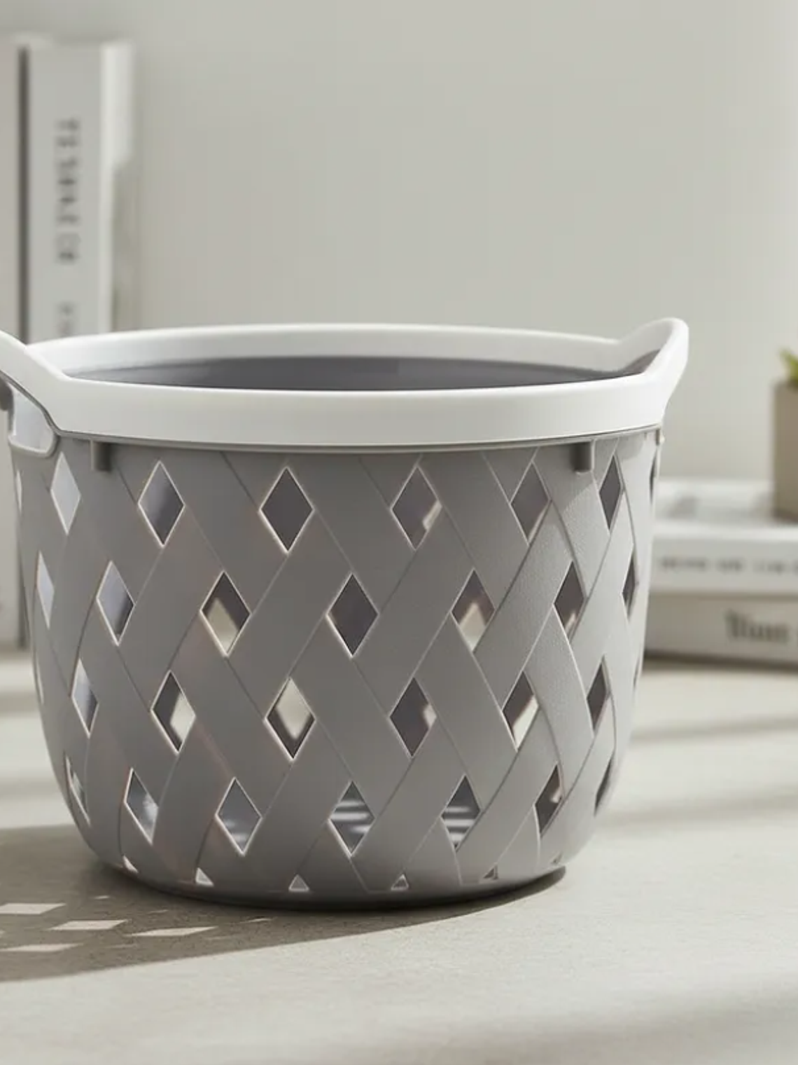 Canasto Cesto Organizador Plástico Redondo Tejido 19cm 1