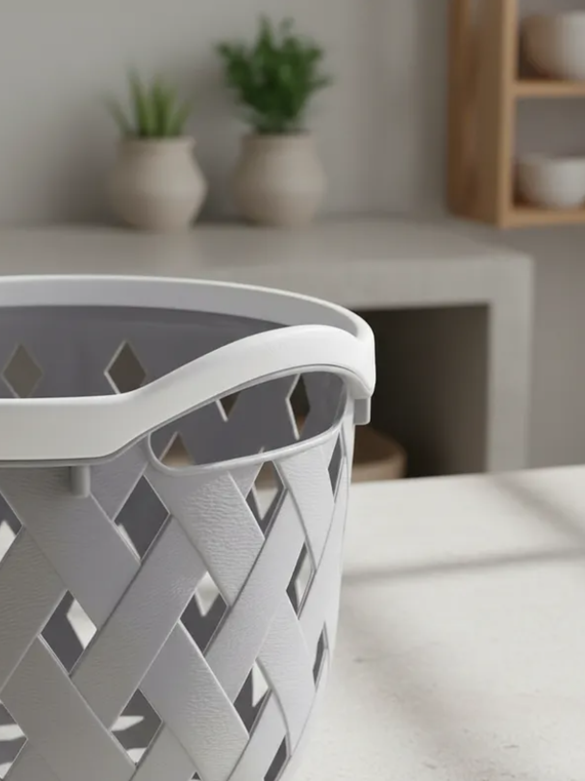 Canasto Cesto Organizador Plástico Redondo Tejido 19cm 4