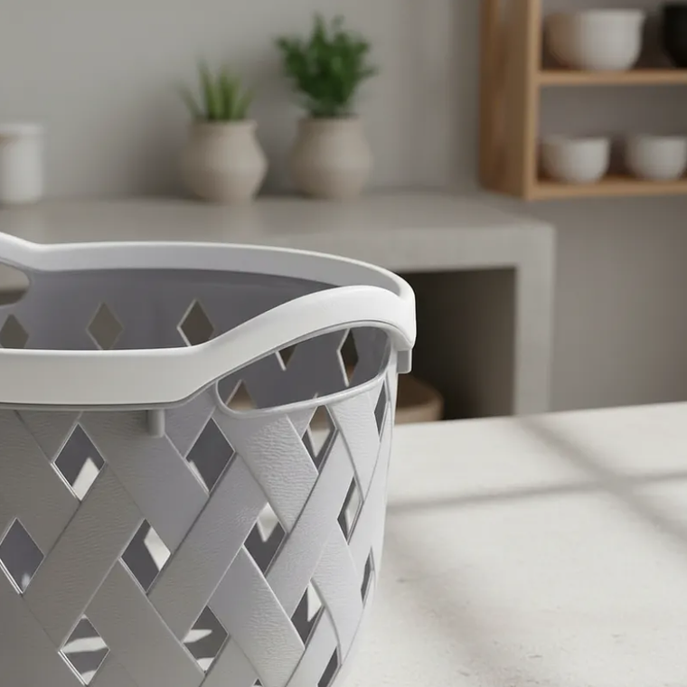 Canasto Cesto Organizador Plástico Redondo Tejido 19cm 4