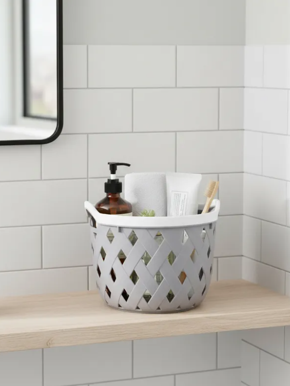 Canasto Cesto Organizador Plástico Redondo Tejido 19cm 5