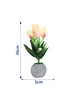 Flores Tulipanes Artificiales Con Macetero Decorativo 26cm - Miniatura 3