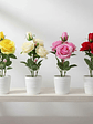 Rosa Artificial Decorativa Con Macetero 38cm - Miniatura 2