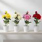 Rosa Artificial Decorativa Con Macetero 38cm - Miniatura 2