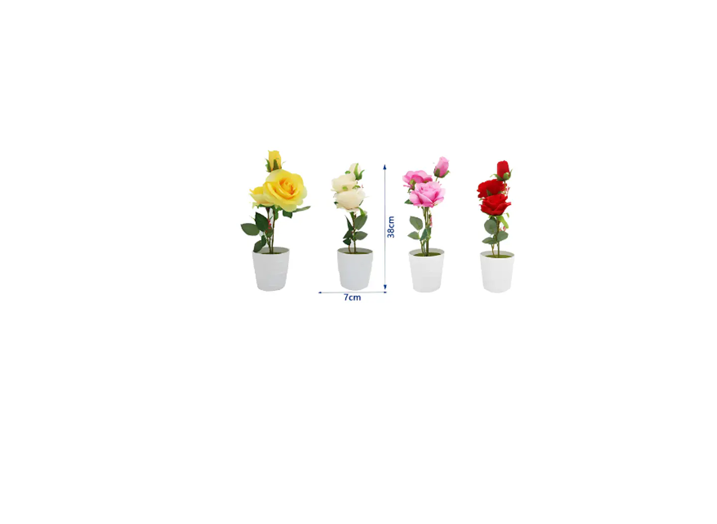 Rosa Artificial Decorativa Con Macetero 38cm 4