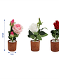 Rosa Artificial Decorativa con Macetero 29cm Varios Colores - Miniatura 3