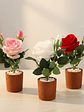 Rosa Artificial Decorativa con Macetero 29cm Varios Colores - Miniatura 4