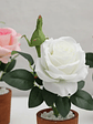 Rosa Artificial Decorativa con Macetero 29cm Varios Colores - Miniatura 5