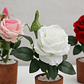Rosa Artificial Decorativa con Macetero 29cm Varios Colores - Miniatura 5