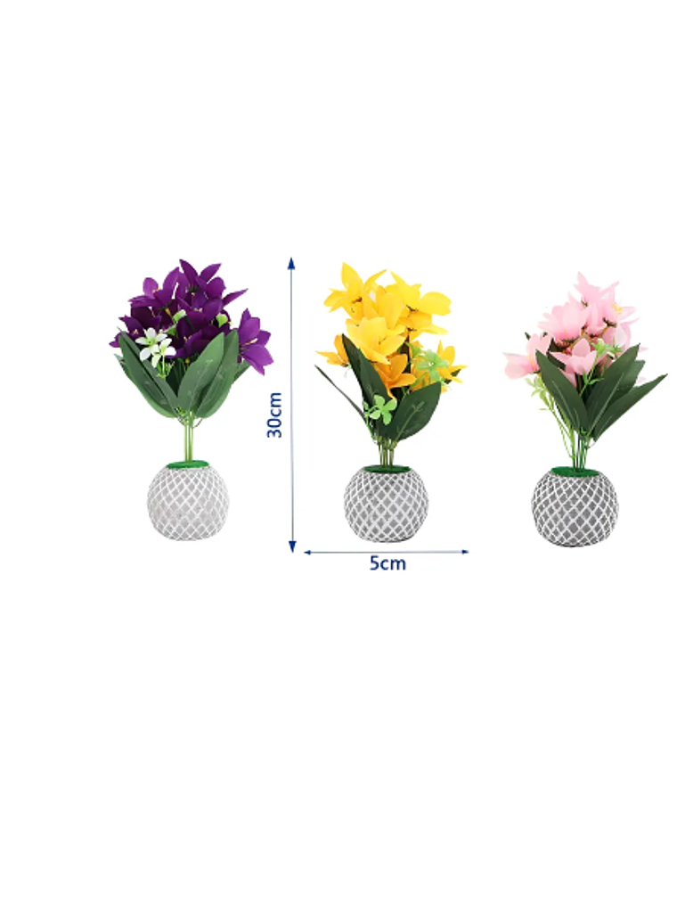 Planta Artificial Decorativa con Macetero 30cm Alto 6