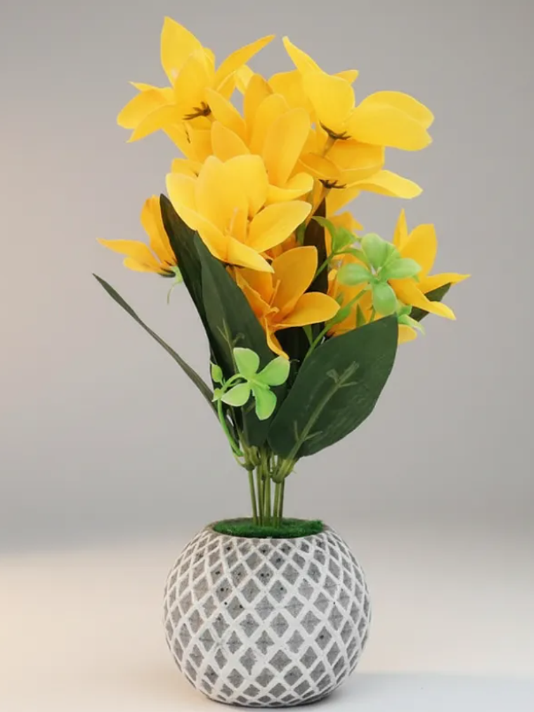 Planta Artificial Decorativa con Macetero 30cm Alto 3