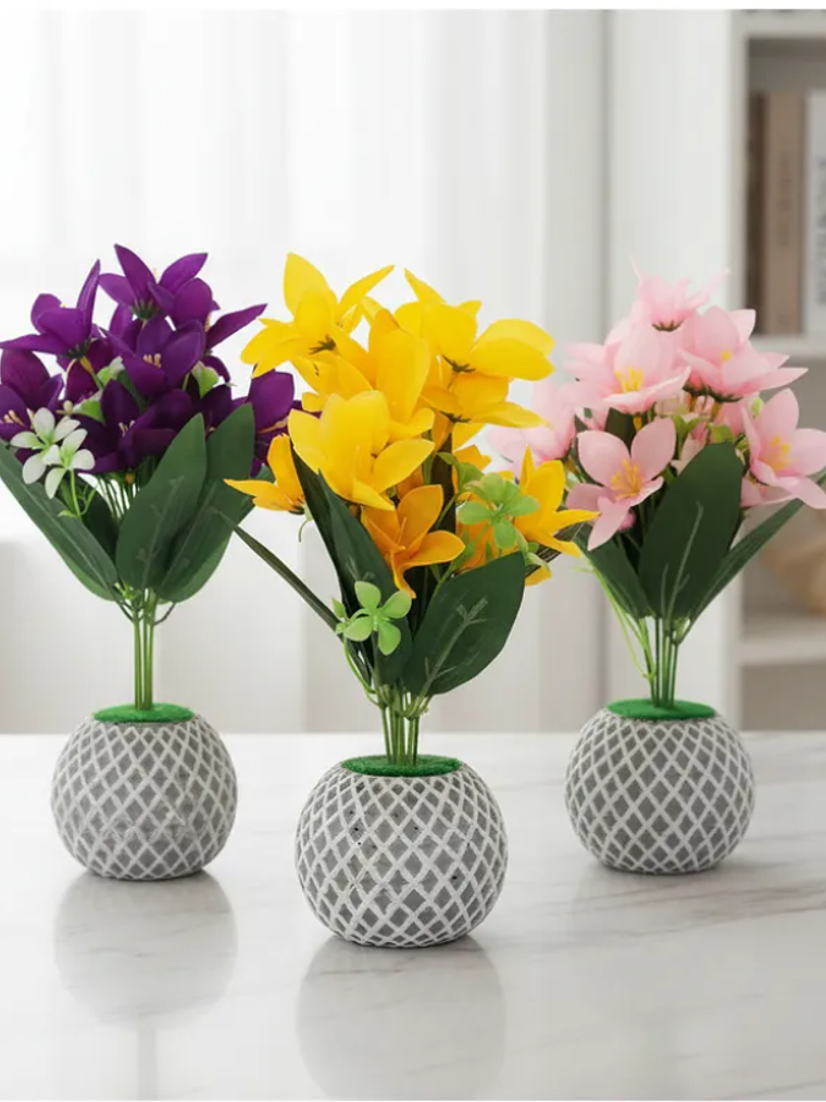 Planta Artificial Decorativa con Macetero 30cm Alto 1