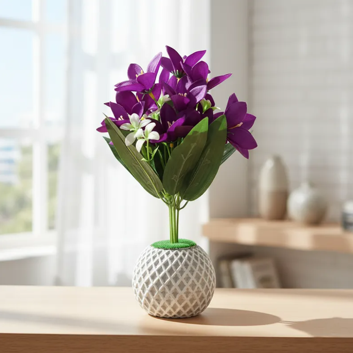 Planta Artificial Decorativa con Macetero 30cm Alto 4